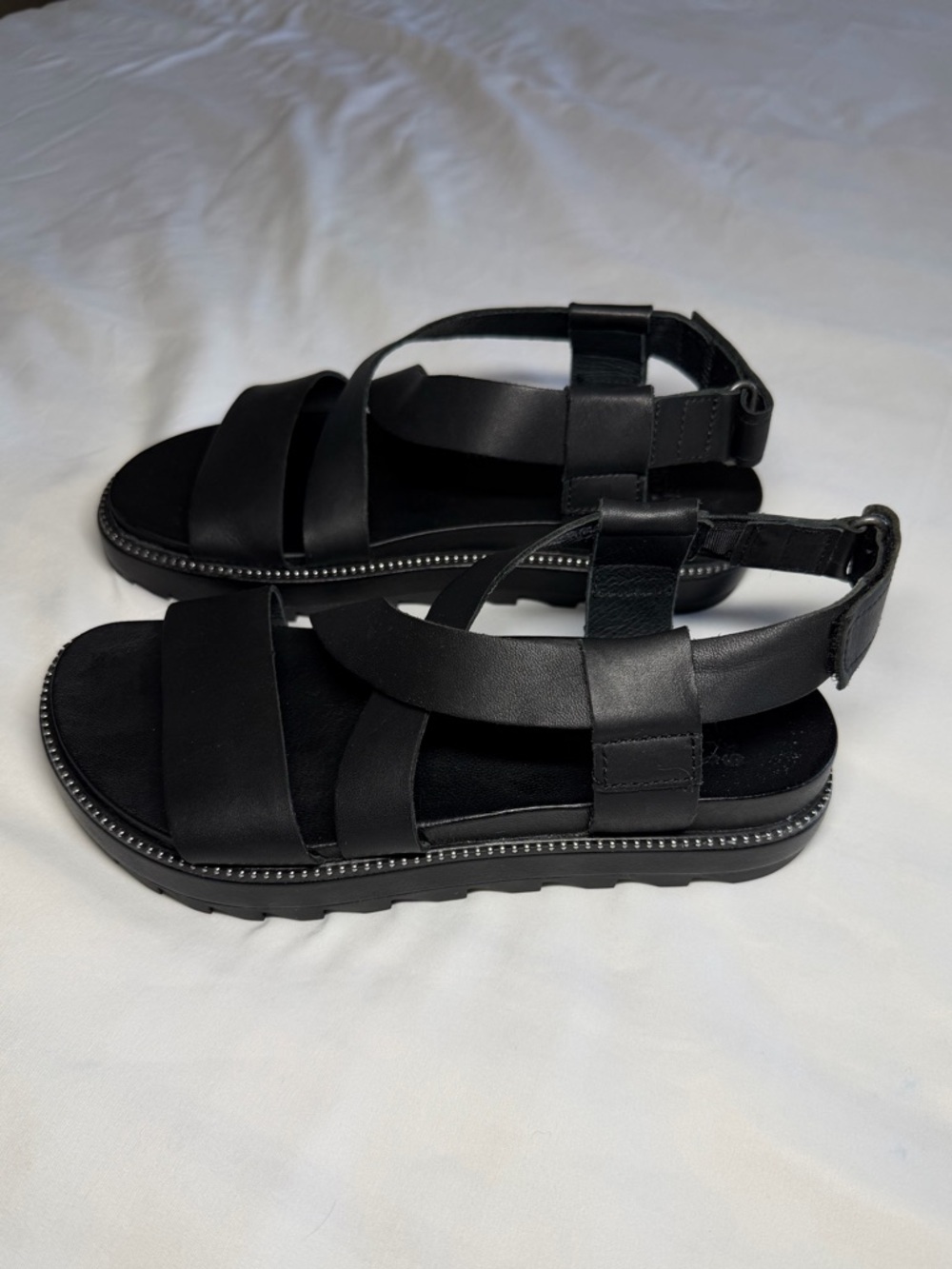 Sorel Black Strappy Sandals